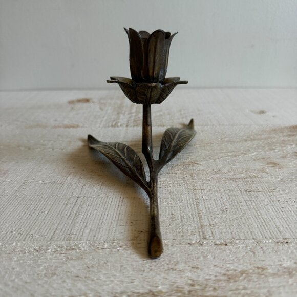 JUST BASE - Vintage Brass Flower Ashtray Base for Removeable Petals - Picture 2 of 9